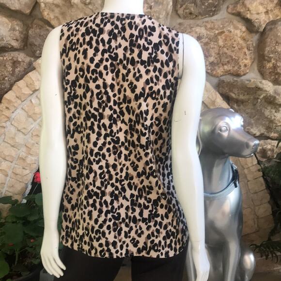 Halogen Leopard Print Polyester Brown Tank Women's Size Small - Picture 4 of 6